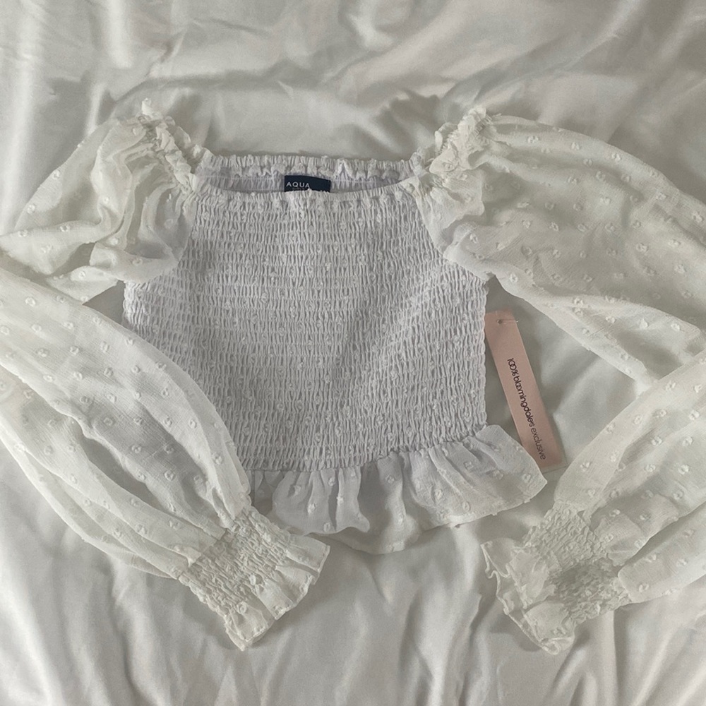 aqua white flowy dress up top